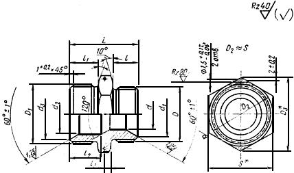 ГОСТ 16052-70 Переходники прямые для соединений трубопроводов по внутреннему конусу. Конструкция и размеры (с Изменением N 1)