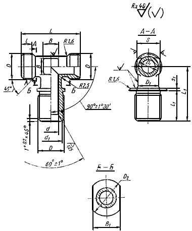 ГОСТ 16061-70 Тройники фланцевые для соединений трубопроводов по внутреннему конусу. Конструкция и размеры