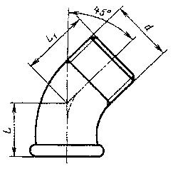 ГОСТ 8946-75 Соединительные части из ковкого чугуна с цилиндрической резьбой для трубопроводов. Угольники проходные. Основные размеры (с Изменениями N 1, 2)